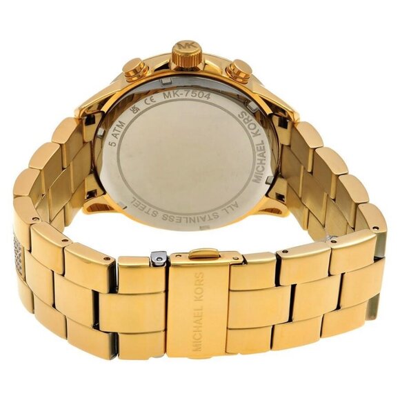 NWT Authentic Michael Kors Brynn Chronograph Quartz Crystal Gold Dial Women's Wa - Picture 3 of 3